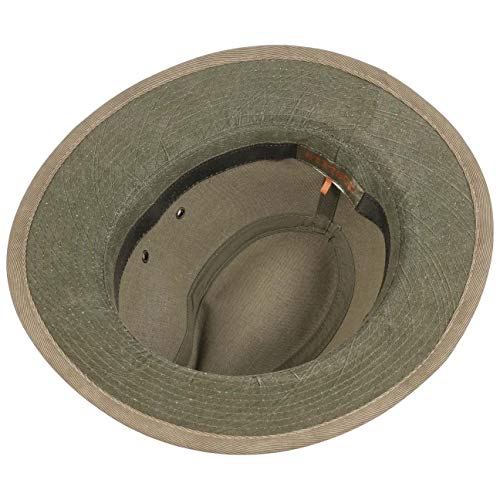 Stetson Sombrero de Tela Alao Traveller Hombre - Verano con Forro, Banda Grosgrain Primavera/Verano - XL (60-61 cm) Verde Oliva