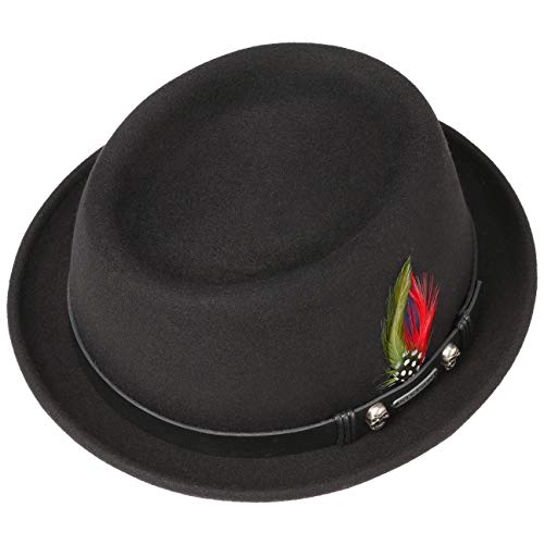 Stetson Sombrero Pennsylvania Woolfelt Mujer/Hombre - de Hombre Fieltro Outdoor con Banda Piel Verano/Invierno - XL (60-61 cm) Negro