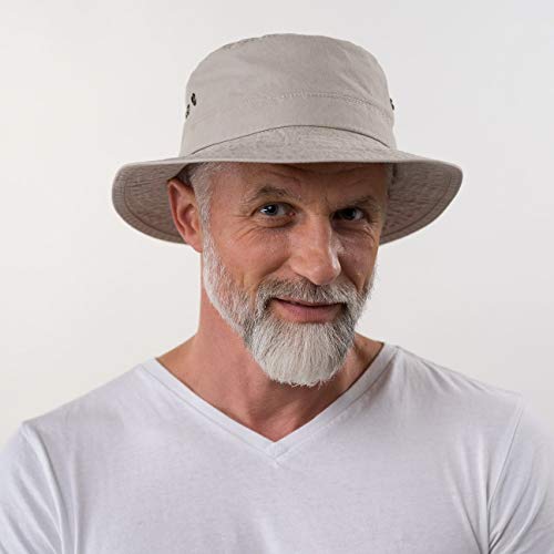 Stetson Sombrero Pescador Reston Mujer/Hombre - de Viaje Verano Primavera/Verano - L (58-59 cm) marrón