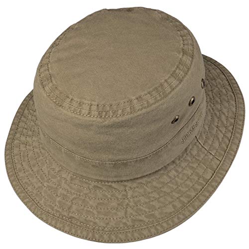 Stetson Sombrero Pescador Reston Mujer/Hombre - de Viaje Verano Primavera/Verano - L (58-59 cm) marrón