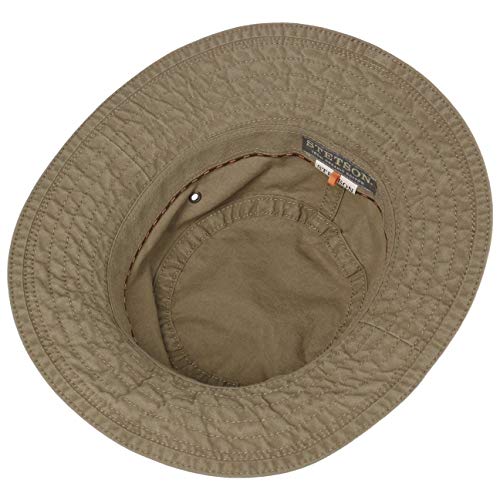 Stetson Sombrero Pescador Reston Mujer/Hombre - de Viaje Verano Primavera/Verano - L (58-59 cm) marrón