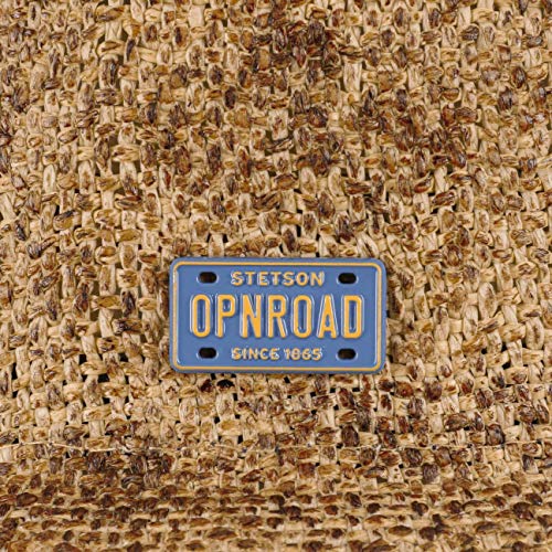 Stetson Sombrero Pork Pie Townsend Toyo Mujer/Hombre - de Playa Sol Primavera/Verano - L (58-59 cm) marrón-Melange