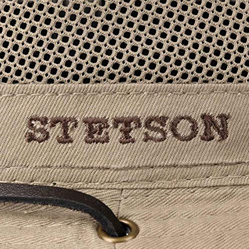 Stetson Sombrero Safari Takani Mujer/Hombre - de Trekking arbusto Malla con Tira para el mentón Verano/Invierno - XL (60-61 cm) Beige
