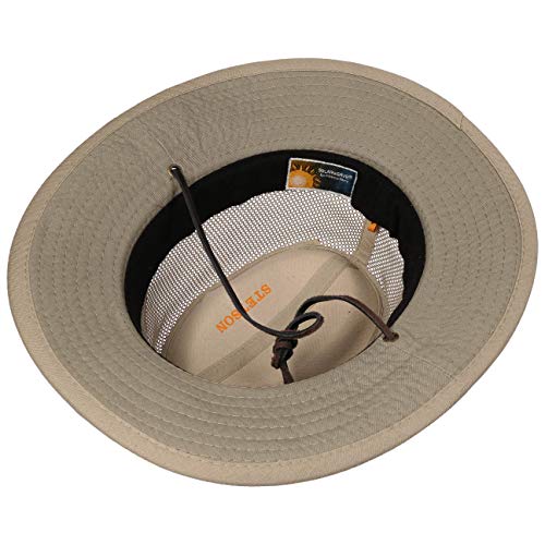 Stetson Sombrero Safari Takani Mujer/Hombre - de Trekking arbusto Malla con Tira para el mentón Verano/Invierno - XL (60-61 cm) Beige