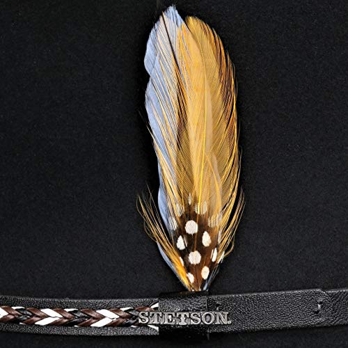 Stetson Sombrero VitaFelt Amasa Mujer/Hombre - Made in USA de Fieltro Vaquero con Banda Piel Verano/Invierno - M (56-57 cm) Negro