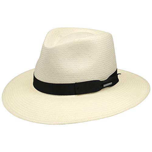 Stetson Traveller Toyo Tokeen Hombre - Sombrero de Paja Sol Outdoor con Banda Grosgrain Primavera/Verano - S (54-55 cm) Natural