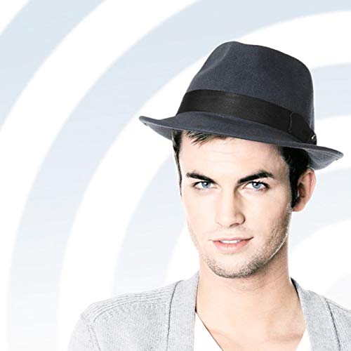 Stetson Trilby de Fieltro Elkader Mujer/Hombre - Sombrero Hombre Fedora con Banda Grosgrain Verano/Invierno - L (58-59 cm) Negro