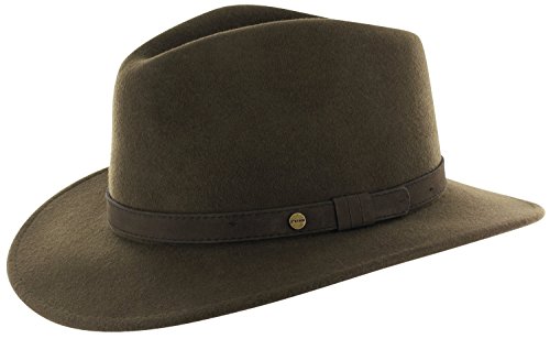 Stetson Yutan Sombrero de Fieltro Mujer/Hombre - con Fieltro de Lana de Asahi Guard - Impermeable y Resistente a Las Manchas - Sombrero de Exteriores Plegable - Verano/Invierno - Negro S (54-55 cm)
