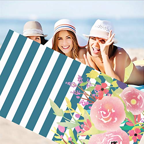 Sticker Superb Súper Absorbente Flor Toallas de Playa Suave Poliéster Terciopelo Viajar Deportes Yoga Nadando Toalla Chica Chico Hombre Mujer Verano (Morado, 75 x 150 cm)