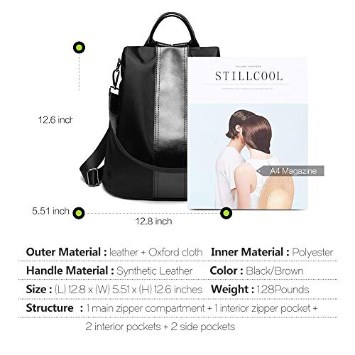 StillCool Mochila Mujer Antirrobo Bolsa para Mujer Tela Oxford, Mochila Bolsos de Mano Impermeable y Antirrobo Backpack Daypack para Escuela,Trabajo,Y Viajo,etcétera