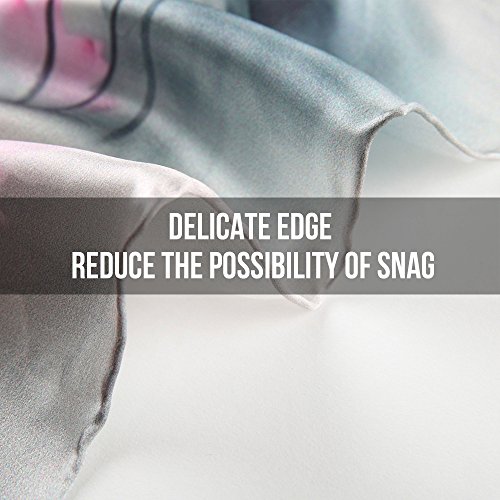 STORY OF SHANGHAI Bufandas de 100% Seda Flores Pañuelo de Morera Grande Mujer Chal Wraps Estolas Madre y Regalos Alta 170cm*55cm,Flor de Loto Gris