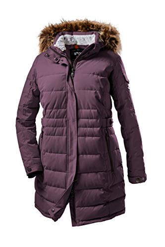 STOY WMN Quilted PRK A Parka con Aspecto de plumón y Capucha Desmontable, Mujer, Berenjena, 54