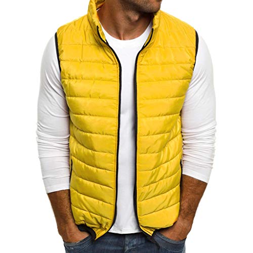 STRIR Chaleco para Hombre Invierno Calor Chalecos Sin Mangas De Plumas Chaquetas Acolchado Cazadoras con Cuello Alto