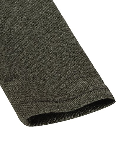 Style Dome Jerseys Mujer Largos Cuello V Manga Sudadera Casual Tops Blusa Camiseta Pull-Over Suéter Verde Militar XXL