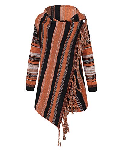 Style Dome Ponchos de Punto para Mujer Chal Elegantes para Invierno Cardigan de Capa con Bloques de Colores para Mujer Easy Cover Up 1-Negro S