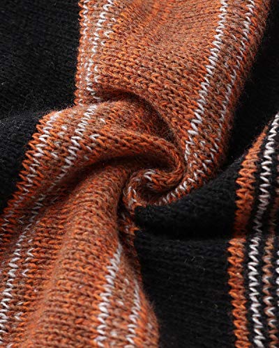 Style Dome Ponchos de Punto para Mujer Chal Elegantes para Invierno Cardigan de Capa con Bloques de Colores para Mujer Easy Cover Up 1-Negro S