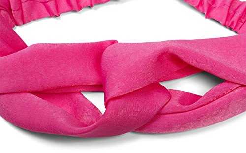 styleBREAKER cinta para el pelo simple monocolor con nudo retorcido y banda elástica, cinta para la frente, head band, señora 04026012, color:Fucsia