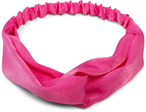 styleBREAKER cinta para el pelo simple monocolor con nudo retorcido y banda elástica, cinta para la frente, head band, señora 04026012, color:Fucsia