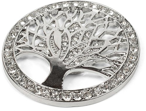 styleBREAKER Colgante de Adorno magnético del árbol de la Vida para chales, pañuelos o Ponchos con Piedras de estrás, Broche, señora 05050029, Color:Plata