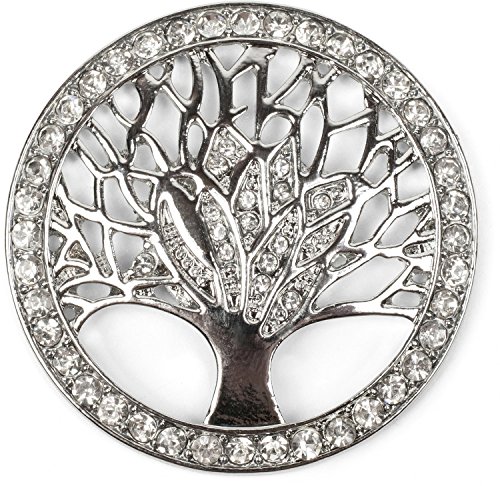 styleBREAKER Colgante de Adorno magnético del árbol de la Vida para chales, pañuelos o Ponchos con Piedras de estrás, Broche, señora 05050029, Color:Plata