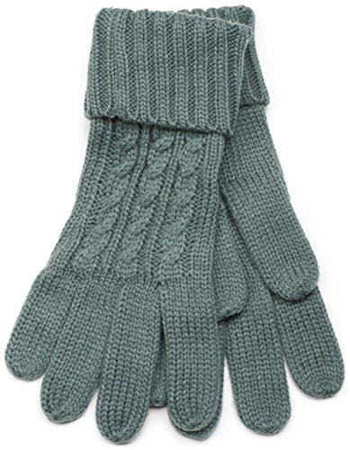 styleBREAKER conjunto de chal, gorro y guantes, chal de punto con motivo trenzado con gorro con pompón y guantes, señora 01018208, color:Gris/bufanda
