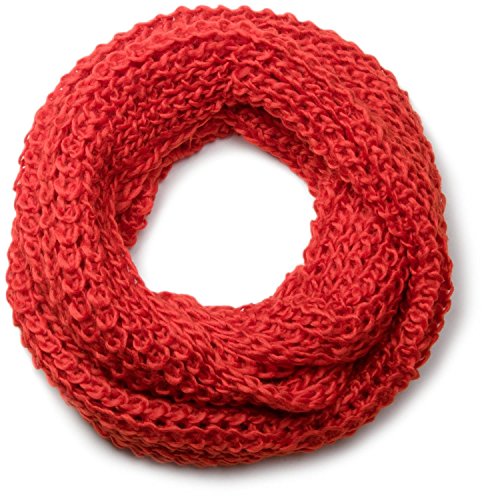 styleBREAKER fular de tubo clásico de punto grueso en óptica de lana, chal de punto 01018113, color:Naranja sanguina