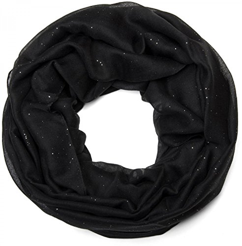 styleBREAKER fular de tubo elegante y brillante, monocolor, señora 01018090, color:Negro