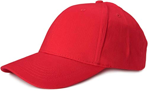 styleBREAKER Gorra clásica de 6 Paneles con Superficie cepillada, Gorra de béisbol, Ajustable, Unisex 04023018, Color:Rojo