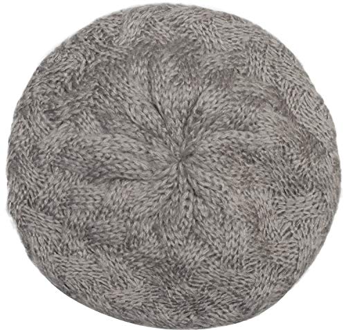styleBREAKER Gorro de Punto para Damas con Trenza, Invierno, Boina, Gorra Francesa 04024166, Color:Gris