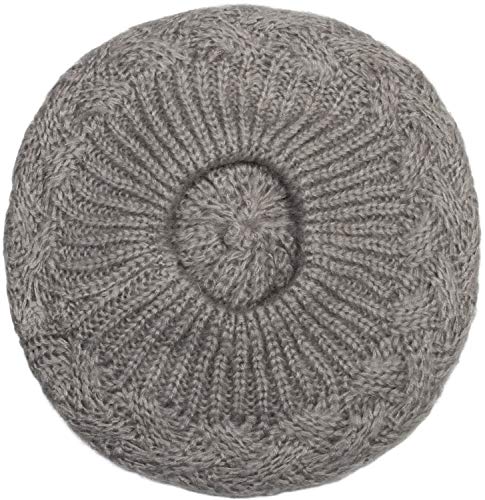 styleBREAKER Gorro de Punto para Damas con Trenza, Invierno, Boina, Gorra Francesa 04024166, Color:Gris