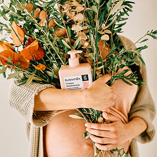 Suavinex - Crema Embarazo Antiestrías para Embarazadas, Previene Estrías y Potencia Elasticidad, Apta para Pieles Sensibles con olor, 500ml