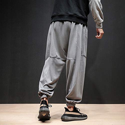 Subfamily Hip Hop Terry Casual Street Sports Sports Beam Harén Pantalones, Moda Hip Hop Terry Casual Street Sports Beam Foot Harem Pantalones Gris L