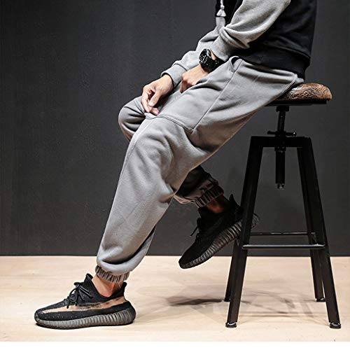 Subfamily Hip Hop Terry Casual Street Sports Sports Beam Harén Pantalones, Moda Hip Hop Terry Casual Street Sports Beam Foot Harem Pantalones Gris L