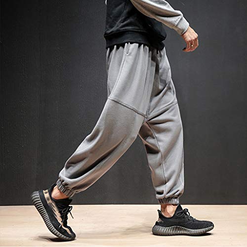 Subfamily Hip Hop Terry Casual Street Sports Sports Beam Harén Pantalones, Moda Hip Hop Terry Casual Street Sports Beam Foot Harem Pantalones Gris L