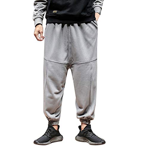 Subfamily Hip Hop Terry Casual Street Sports Sports Beam Harén Pantalones, Moda Hip Hop Terry Casual Street Sports Beam Foot Harem Pantalones Gris L