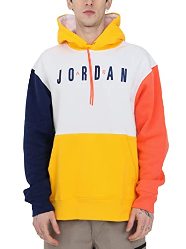 Sudadera Air Jordan Hombre con Capucha Blanca Azul y Amarilla CW8434-100