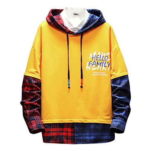 Sudadera con Capucha De Manga Larga De A Rayas para Hombre