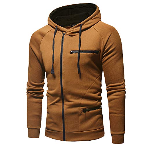 Sudadera con Capucha para Hombre, BBestseller Otoño Invierno Color Sólido Camiseta Calientes Chaqueta de Abrigo Blusa Pullover Streetwear Chándal