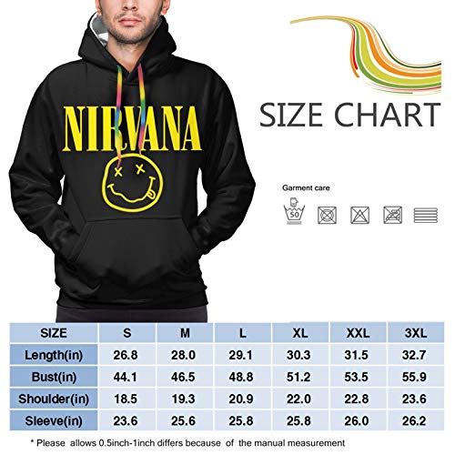 Sudadera con Capucha para Hombre, suéter para jóvenes y Adultos, Manga Larga, Secado rápido, Salvaje, Informal, Hip Hop Nirvana- Smiley Logo