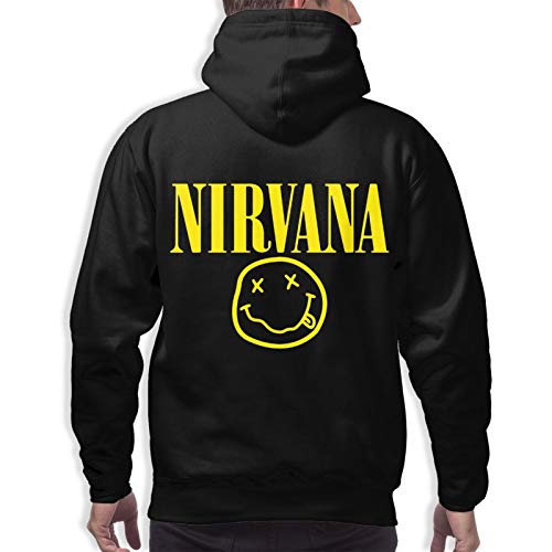 Sudadera con Capucha para Hombre, suéter para jóvenes y Adultos, Manga Larga, Secado rápido, Salvaje, Informal, Hip Hop Nirvana- Smiley Logo