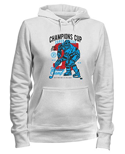 Sudadera con Capucha para Las Mujeras Blanca EPS0037 Champions Cup Hockey