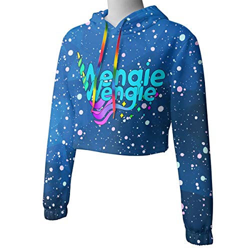 Sudadera con Capucha para Mujer Wengie Youtube Sudaderas Jumper Jerseys Recortada S-2xl Manga Larga Fitness Sudadera con Capucha Corta S
