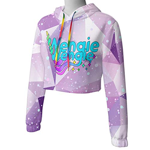 Sudadera con Capucha para Mujer Wengie Youtube Sudaderas Jumper Jerseys Recortada S-2xl Manga Larga Fitness Sudadera con Capucha Corta XXL