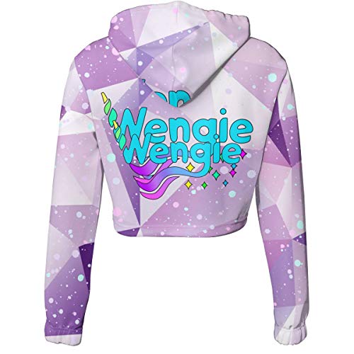 Sudadera con Capucha para Mujer Wengie Youtube Sudaderas Jumper Jerseys Recortada S-2xl Manga Larga Fitness Sudadera con Capucha Corta XXL