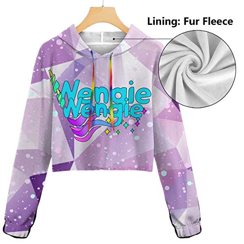 Sudadera con Capucha para Mujer Wengie Youtube Sudaderas Jumper Jerseys Recortada S-2xl Manga Larga Fitness Sudadera con Capucha Corta XXL