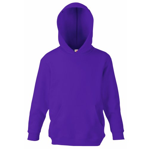 Sudadera con capucha para niños (unisex), de la marca Fruit of the Loom Morado morado 7 años