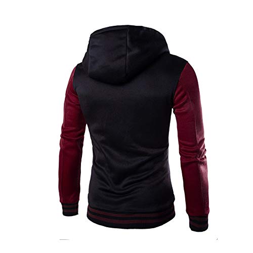 Sudadera con Capucha Suéter Manga Larga para Hombre Patchwork Slim Fit Hoodie Casual Deportes Abrigo Blusa Pullover Streetwear Chándal Cálida riou