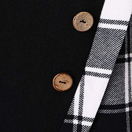 Sudadera con Capucha Tumblr Mujer Moda Manga Larga Casual Impresión Cuadros Otoño Invierno Jersey Mujer Primavera Blusa Tops Tumblr Suéter Largo Ropa Mujer Rebajas Camiseta Abrigo vpass