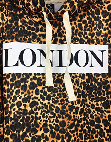 Sudadera de mujer con capucha estampado leopardo y London de moda para chica Talla única