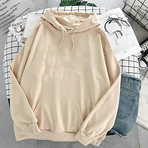 Sudadera Mujer Kawaii Mujer Suelta Streetwear Sudaderas con Capucha Mujeres con Capucha Simple Todo-Fósforo Ocio Gran Tamaño Jerseys Estilo Coreano Cá